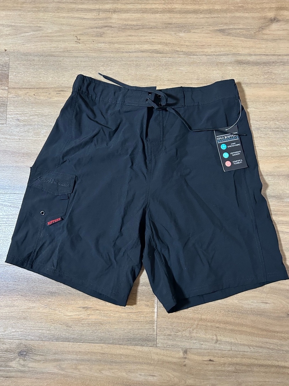 NWT Women’s Black Performance Swim Shorts Size 1X - Maui Rippers